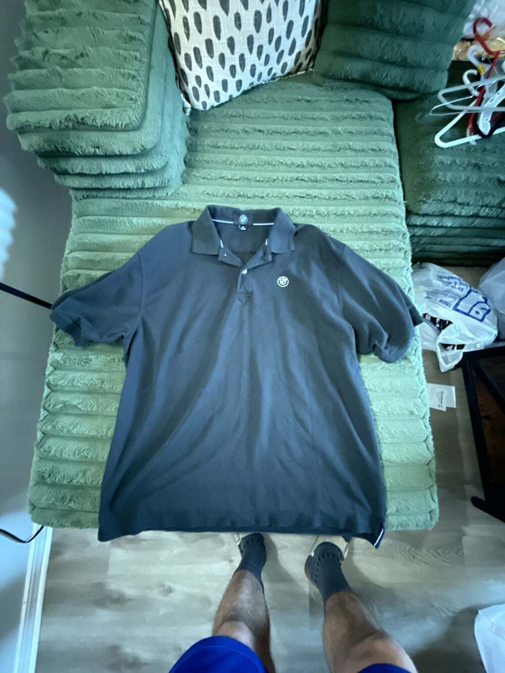 BMW Men's Black Short Sleeve Polo Shirt